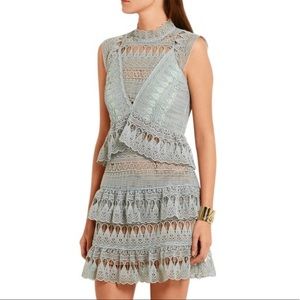 Self Portrait Teardrop Guipure Lace Mini Dress